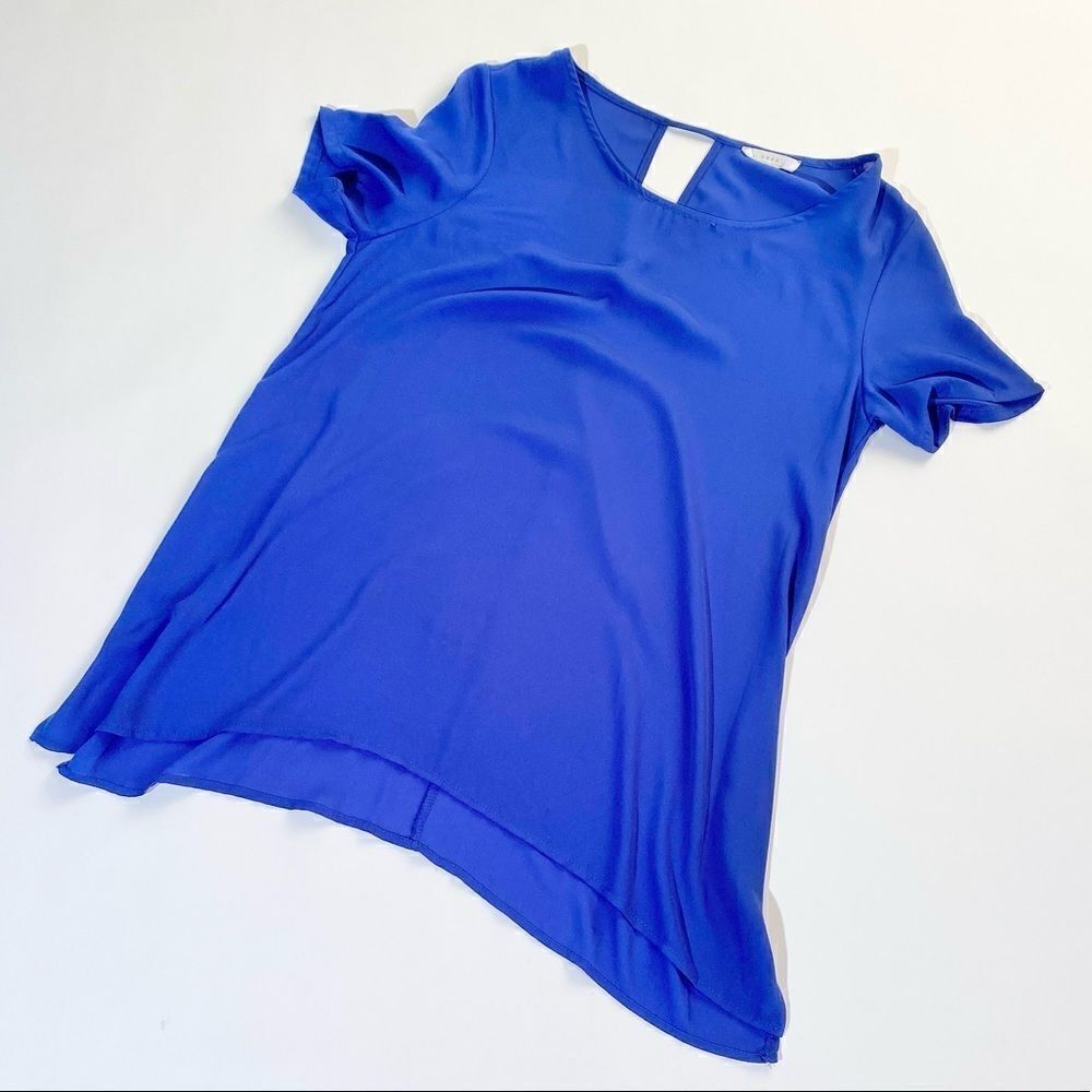 Lush crepe flowy tunic blouse top m